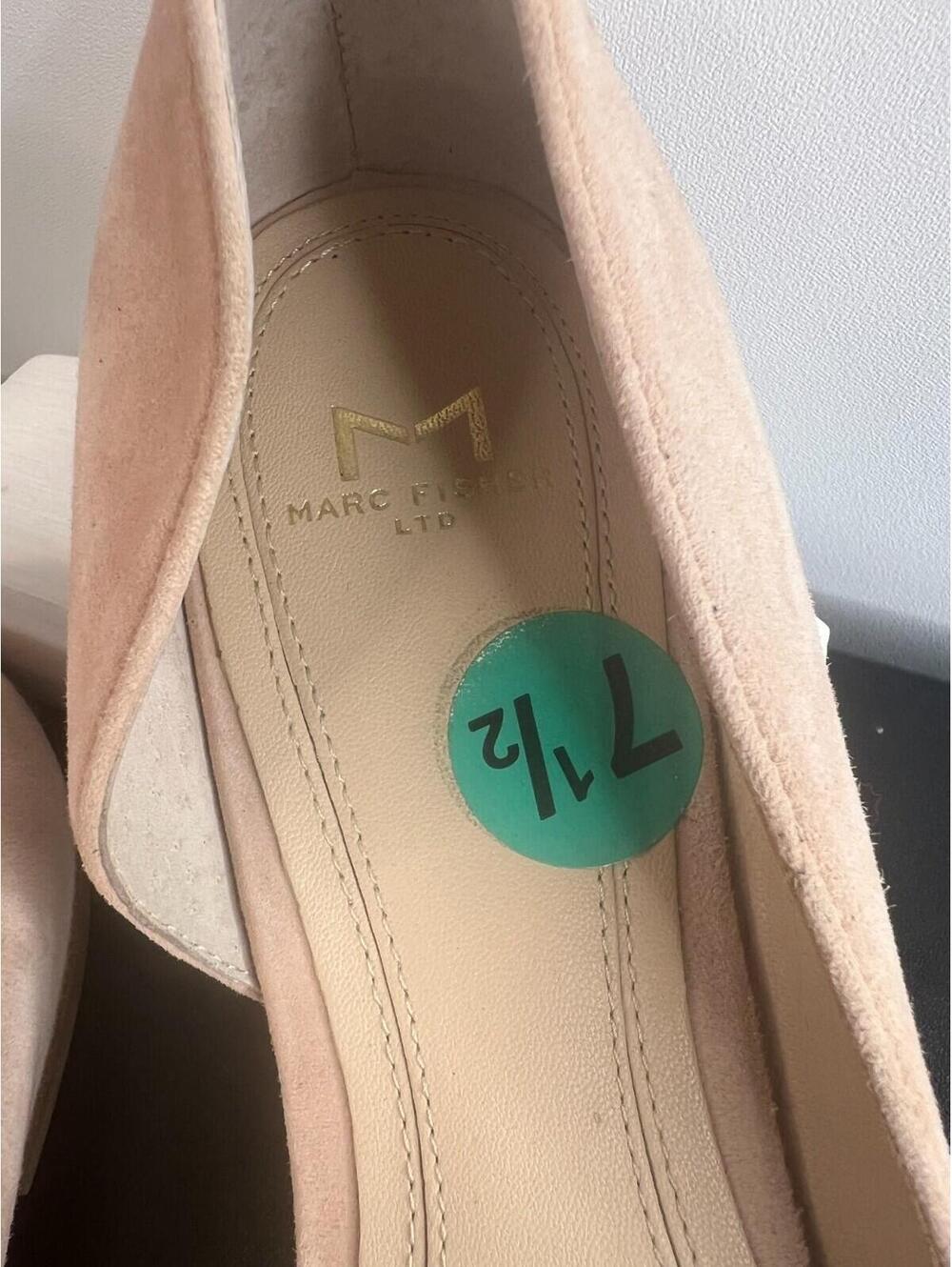 NEW Marc Fisher Labela Womens Slingback Pointed-Toe  Pump-Nude Suede Size 7.5M - Picture 2 of 13